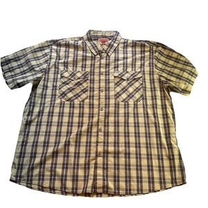 DIXXON Flannel Men Size 5XL The Rustler MMXIII Button Up Down Short Sleeve Shirt